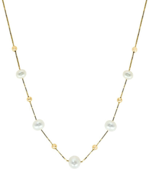 EFFY® Cultured Freshwater Pearl (5mm-6-1/2mm) 18" Statement Necklace in 14k Gold
