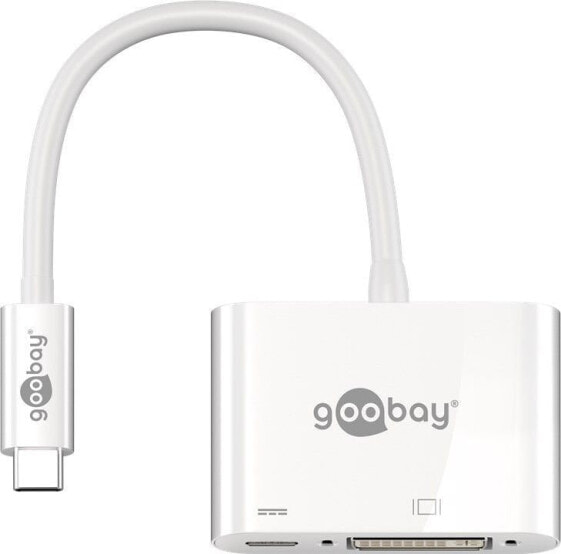 Адаптер USB-C™ DVI Goobay Wentronic - белый - USB 3.2 Gen 1 (3.1 Gen 1) Type-C - DVI-I - USB 3.2 Gen 1 (3.1 Gen 1) Type-C - 0.15 м - CE - RoHS - 60 мм