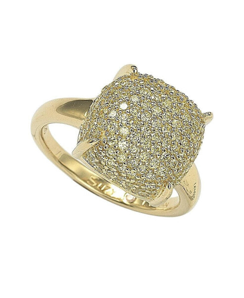 Suzy Levian Sterling Silver Cubic Zirconia Puff Ring