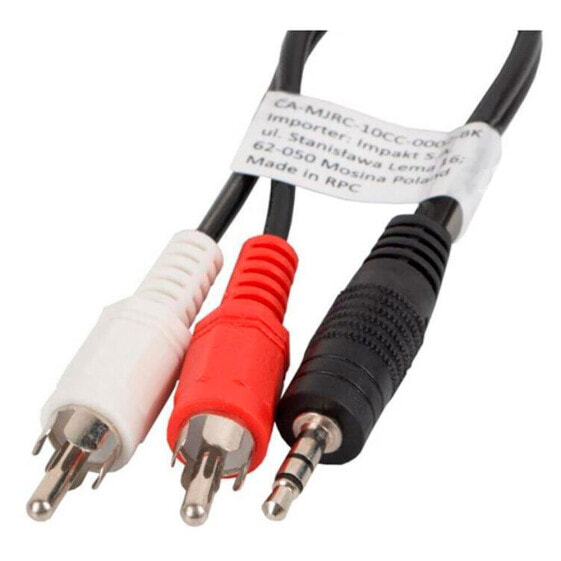 LANBERG CA-MJRC-10CC-0025-BK Jack 3.5/2xRCA 2 m Cable