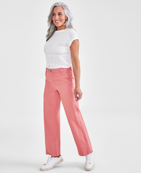 Petite High-Rise Wide-Leg Jeans, Created for Macy's