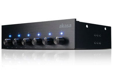 Akasa AK-FC-08BKV2 - 6 channels - Black - Rotary - 5 - 12 V - 12 V - 148.5 mm