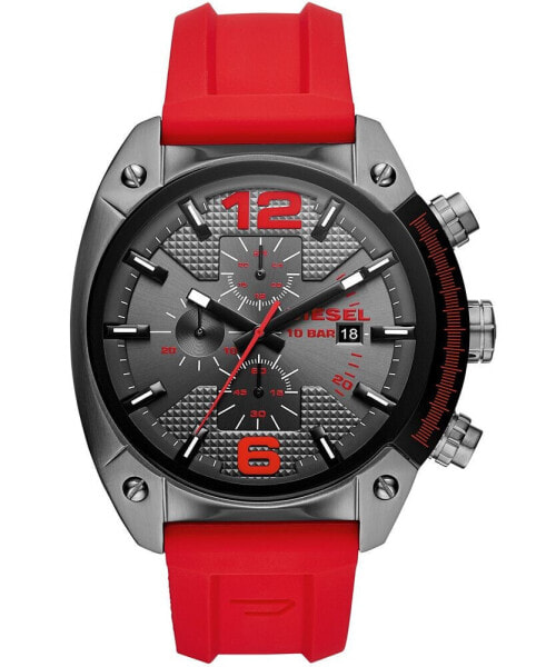 Overflow Chronograph Red Silicone Watch 55mm