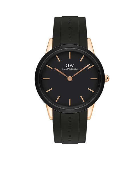Men's Iconic Motion Automatic Black Rubber Watch 40mm