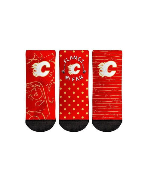 Toddler Boys and Girls Rock Em Socks Calgary Flames #1 Fan 3-Pack Crew Socks Set