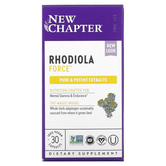 New Chapter, Rhodiola Force, родиола, 30 веганских капсул