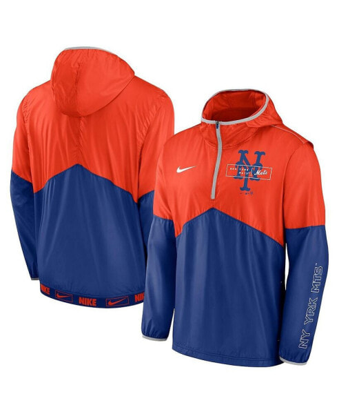 Men's Orange and Royal New York Mets Overview Half-Zip Hoodie Jacket