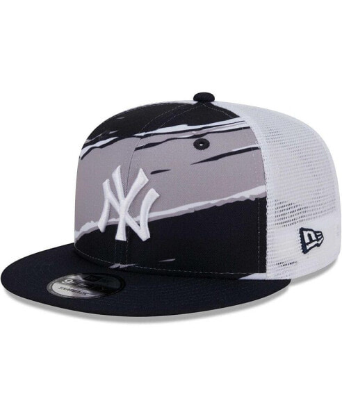 Men's Navy New York Yankees Tear Trucker 9FIFTY Snapback Hat