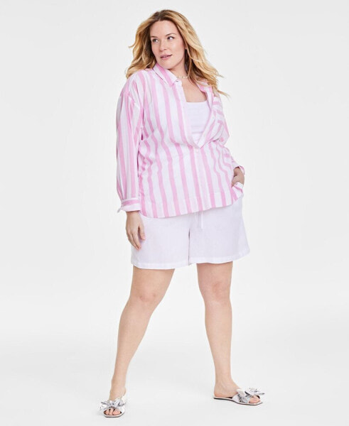 Trendy Plus Size Striped Shirt, Created for Macy's