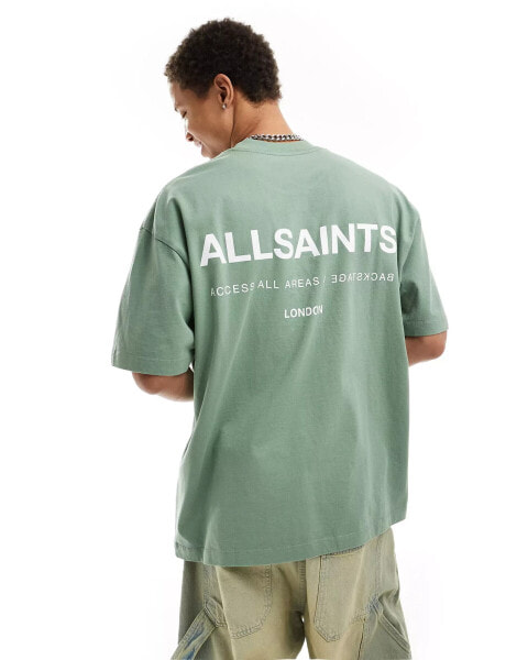 AllSaints Access Underground oversized t-shirt in dusty green