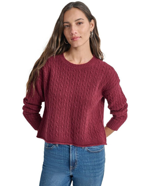 Petite Crewneck Cable-Knit Sweater