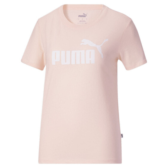 Puma Essential Logo Crew Neck Short Sleeve T-Shirt Womens Pink Casual Tops 67874