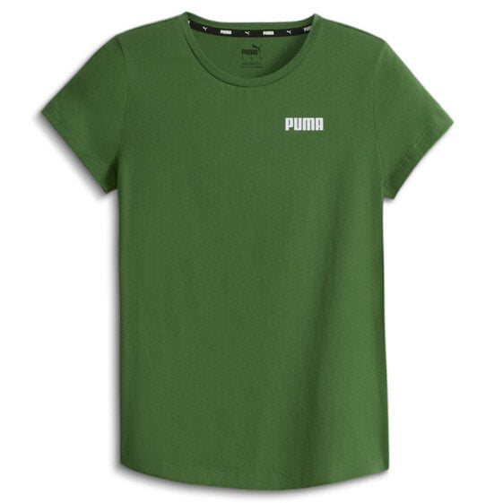 Puma Essentials Logo Crew Neck Short Sleeve T-Shirt Womens Green Casual Tops 847