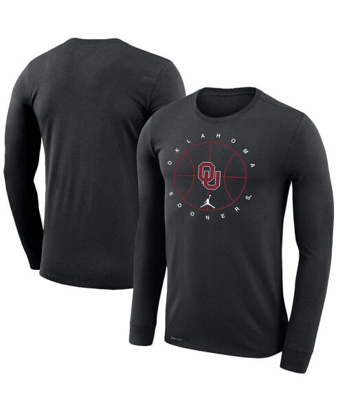 Men's Black Oklahoma Sooners Basketball Icon Legend Performance Long Sleeve T-shirt