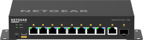 Netgear 8x1G PoE+ 110W 1x1G and 1xSFP Managed Switch - Managed - L2/L3 - Gigabit Ethernet (10/100/1000) - Full duplex - Power over Ethernet (PoE) - Rack mounting