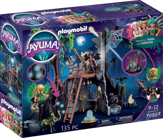 PLAYMOBIL Adventures of Ayuma 70807 Bat Fairies Ruin, with Light Effect, Toy for Children from 7 Years