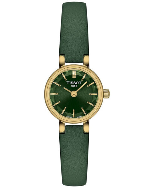 Women's Swiss Lovely Green Leather Strap Watch 20mm