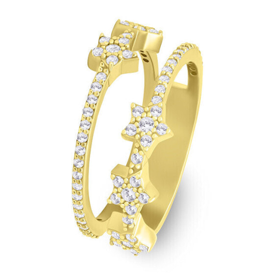 Beautiful gold plated ring with stars RI095Y