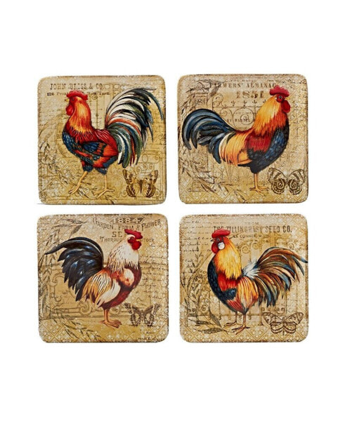 Gilded Rooster 4-Pc. Salad Plate