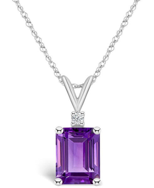 Amethyst (2-1/4 ct. t.w.) and Diamond Accent Pendant Necklace in 14K White Gold or 14K Gold