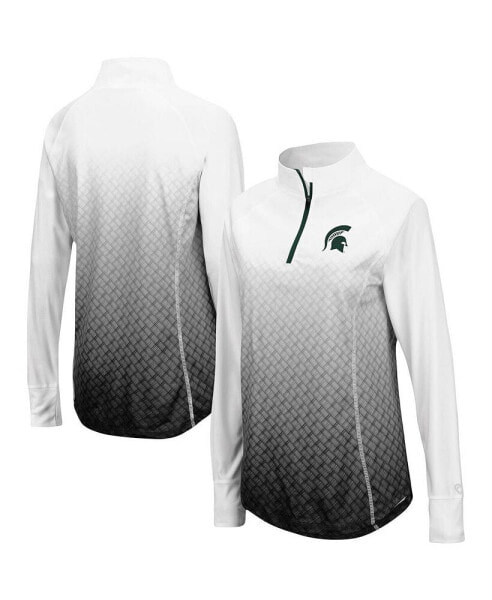 Women's Black Michigan State Spartans Magic Ombre Quarter-Zip Raglan Jacket