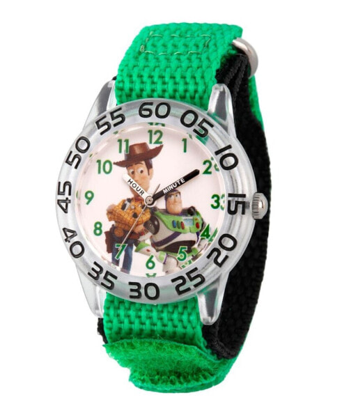 Boy's Disney Toy Story 4 Woody, Buzz Lighter Green Plastic Time Teacher Strap Watch 32mm