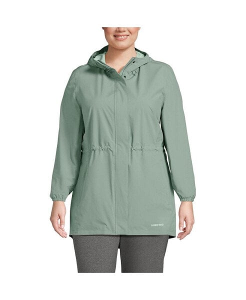 Plus Size Waterproof Hooded Packable Raincoat