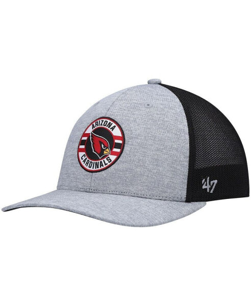 Men's Heathered Gray and Black Arizona Cardinals Motivator Flex Hat