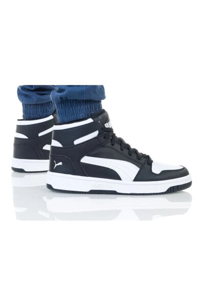 Кроссовки PUMA Rebound Layup Sl - Мужские черно-белые Спортивные кроссовки - 369573 01