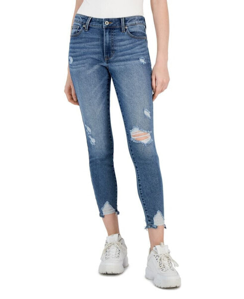 Juniors' Mid Rise Cropped Ankle Skinny Jeans