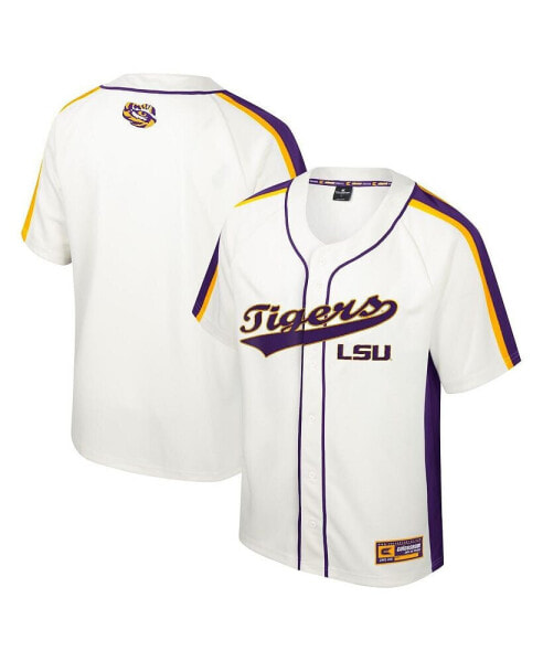 Men's Cream LSU Tigers Ruth Button-Up Baseball Jersey