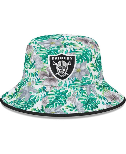 Men's White Las Vegas Raiders Botanical Bucket Hat