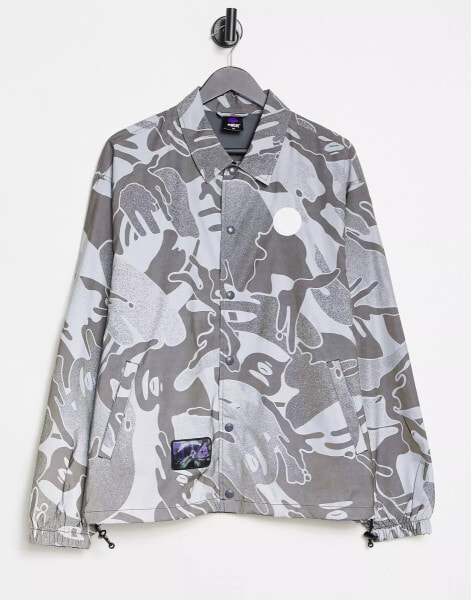 Aape By A Bathing Ape camo coach jacket in black