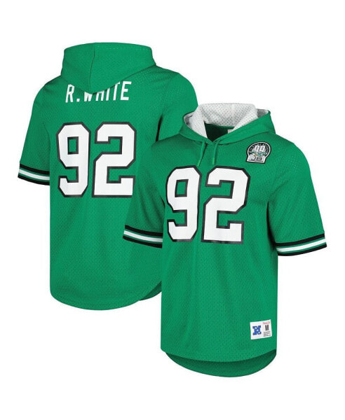 Men's Reggie White Kelly Green Philadelphia Eagles Retired Player Name and Number Mesh Hoodie T-shirt