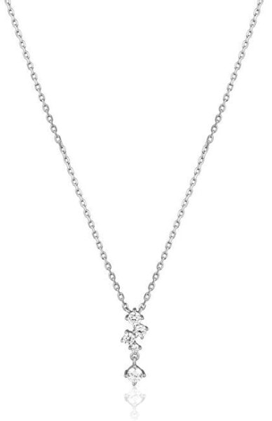 Sparkling silver necklace with zircons SVLN0461X75BI45
