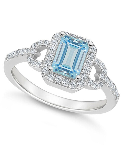 Topaz (1/3 ct. t.w.) Halo Ring in Sterling Silver