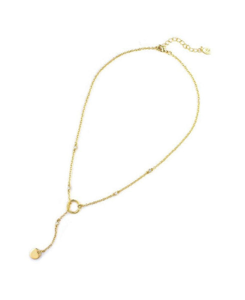 Rivka Friedman cubic Zirconia Circle Lariat Necklace