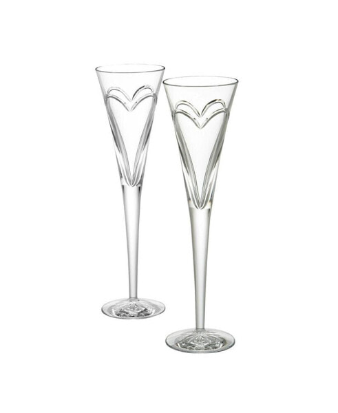 Wishes Love Toasting Flute 7 oz, Set of 2