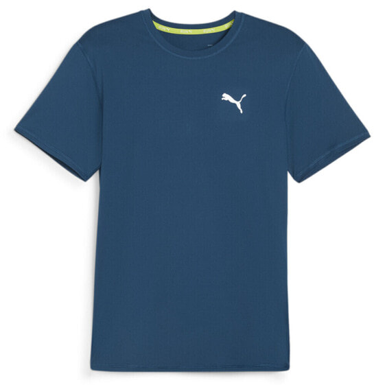 Puma Run Cloudspun Crew Neck Short Sleeve Athletic T-Shirt Mens Blue Casual Tops