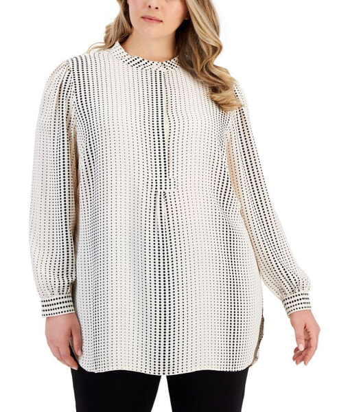 Plus Size Printed Popover Tunic