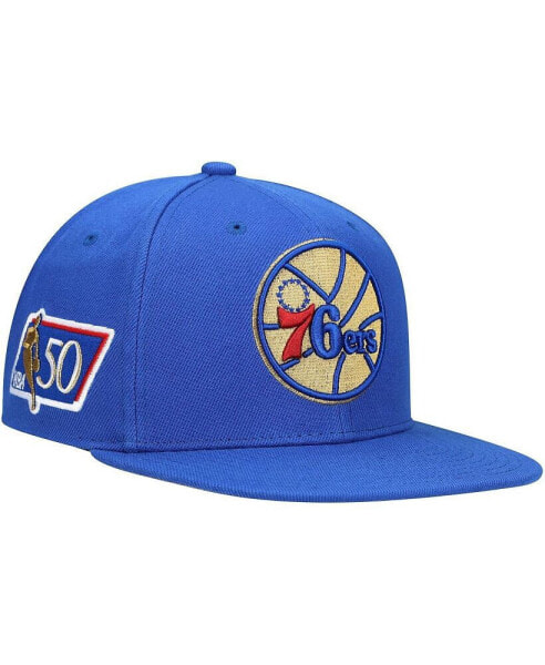 Men's Royal Philadelphia 76Ers 50Th Anniversary Snapback Hat