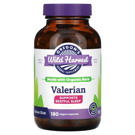 Витаминный комплекс Oregon's Wild Harvest Валериана, 180 капсул (веганские) для здорового сна
