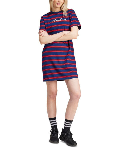 Women's Striped Cotton Jersey Dress