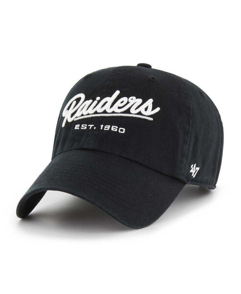 Women's Black Las Vegas Raiders Sidney Clean Up Adjustable Hat