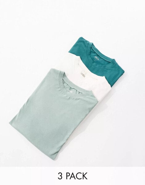 ASOS DESIGN 3 pack crew neck t-shirts in multiple colours