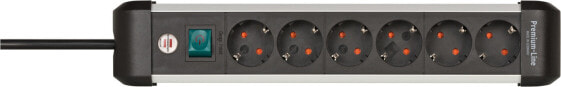 Brennenstuhl 1391030600 Steckdosenleiste mit Schalter Silber-Schwarz Schutzkontakt 1 St.