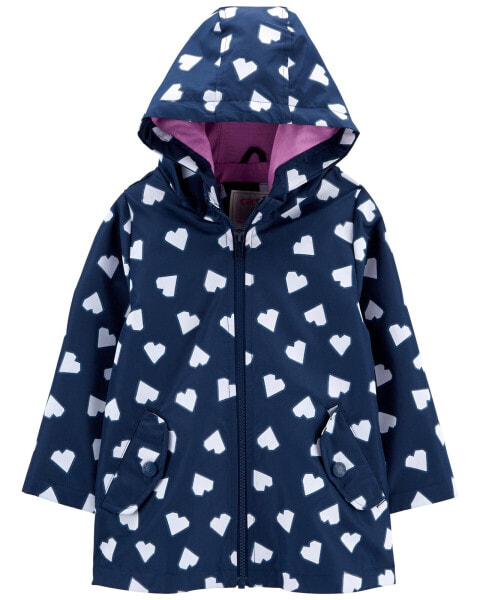 Toddler Heart Color-Changing Rain Jacket 5T