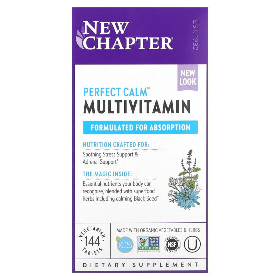 Витаминно-минеральный комплекс New Chapter Perfect Calm, 144 вегетарианские таблетки