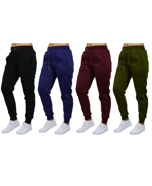 Women's Loose-Fit Fleece Jogger Sweatpants-4 Pack