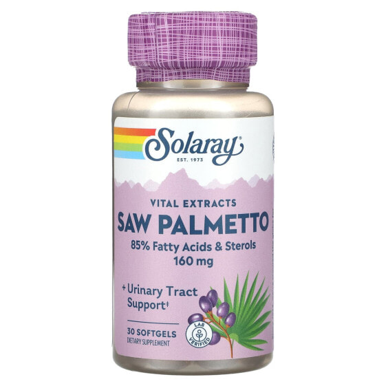 Vital Extracts Saw Palmetto, 160 mg, 30 Softgels